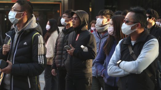 People with face masks