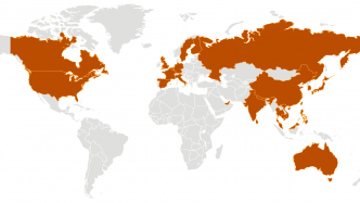 World map of outbreaks