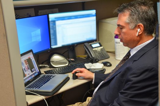 Man looking at computer