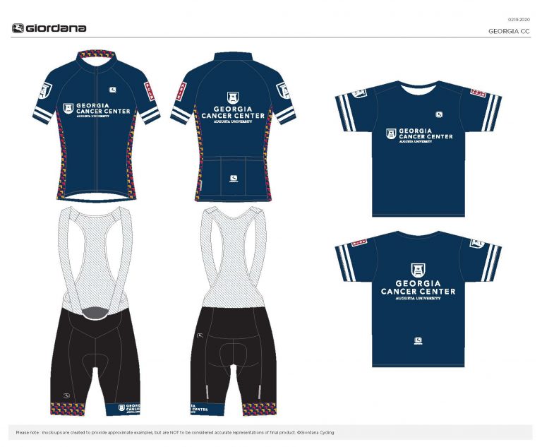 Picture showing cyclist jersey, bib shorts and activewear t-shirt