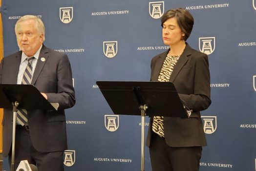 Man and woman speaking