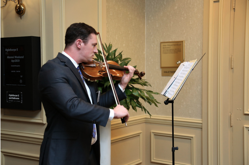 man playing violin