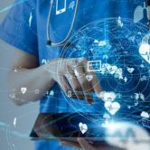 Health care worker and graphics