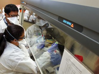 Lab techs in lab