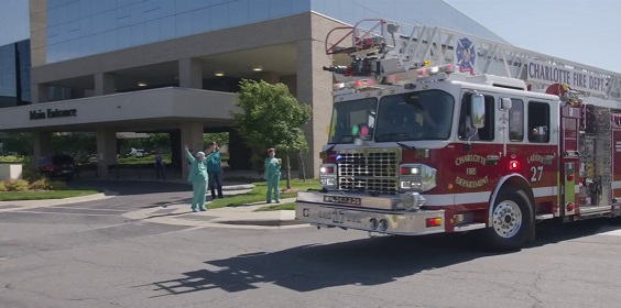 firetruck outside hospital