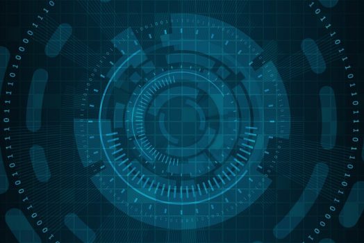 general cyber image on blue background