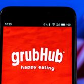 Smart phone with Grubhub app on screen