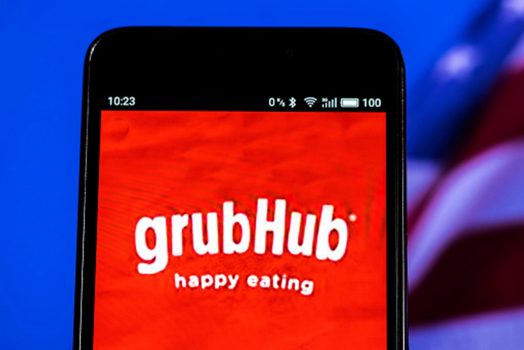 Smart phone with Grubhub app on screen