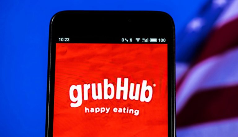 Smart phone with Grubhub app on screen