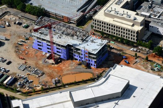aerial view of construction site