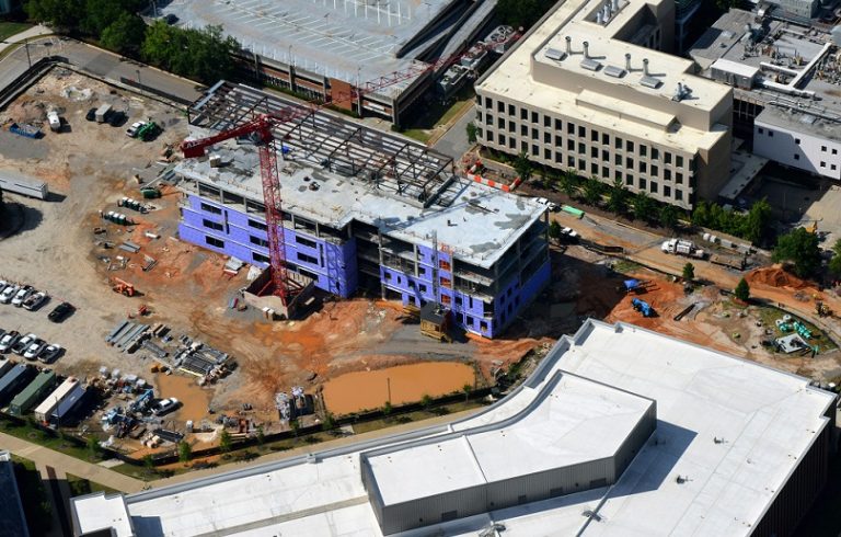 aerial view of construction site