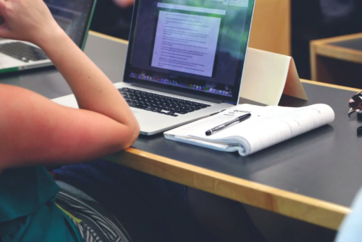 woman using a laptop