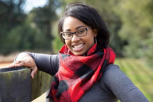 Woman smiling