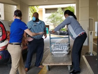 man and women with cart