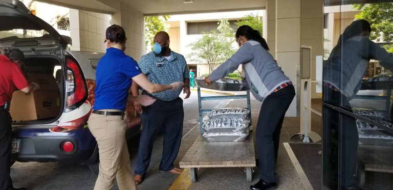 man and women with cart