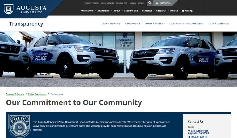 Police webpage