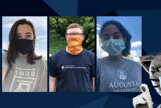 image of 4 students wearing face masks