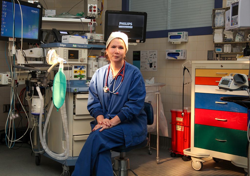 woman in lab