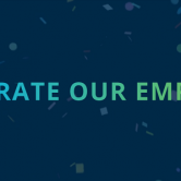 confetti on blue background