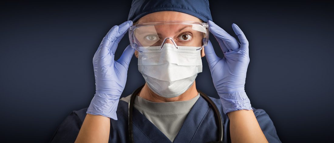 Medical worker with PPE