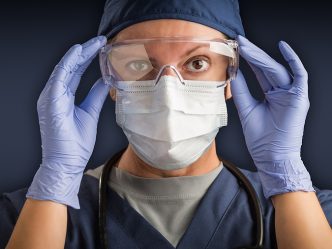 Medical worker with PPE