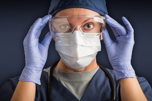 Medical worker with PPE