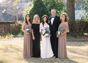 Bride with family
