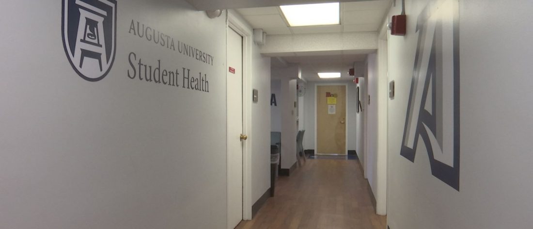 A hallway in Augusta University Student Health