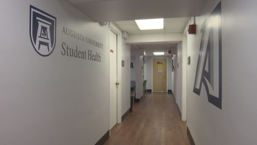 A hallway in Augusta University Student Health