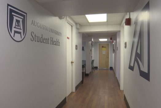 A hallway in Augusta University Student Health