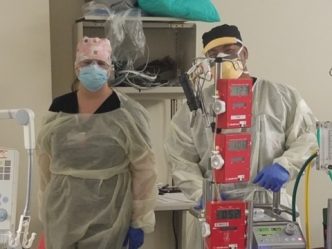 Two Respiratory therapists in PPE