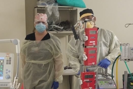 Two Respiratory therapists in PPE