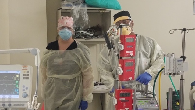 Two Respiratory therapists in PPE