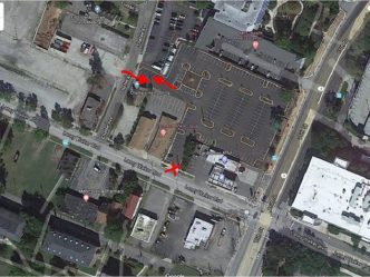 Aerial photo of parking lot
