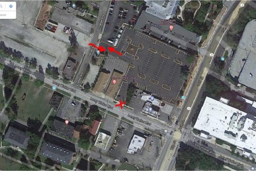 Aerial photo of parking lot