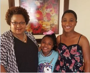 Johnson and her two daughters