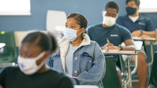 Students with masks