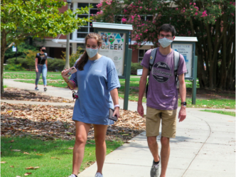 students walking
