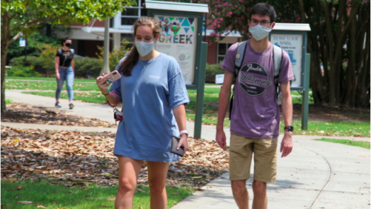 students walking