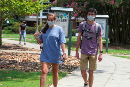 students walking