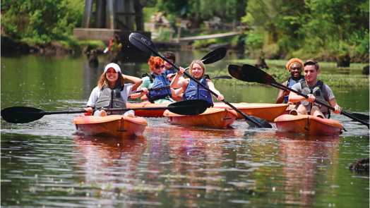 people kayaking