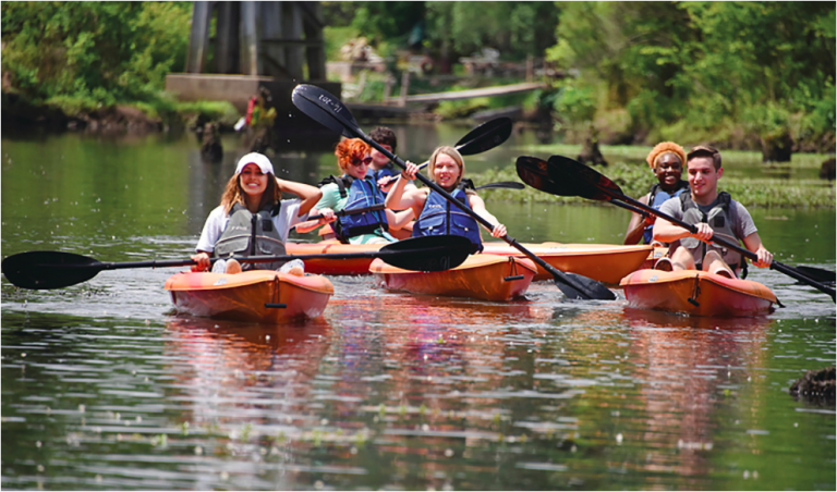 people kayaking