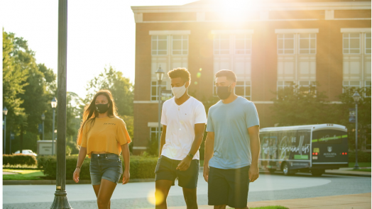 students walking