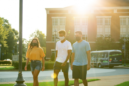 students walking