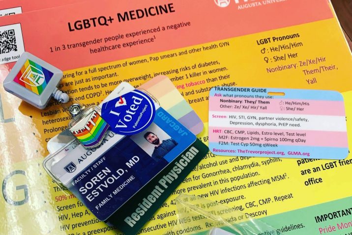 badge with badge pull and cards on lgbtq+