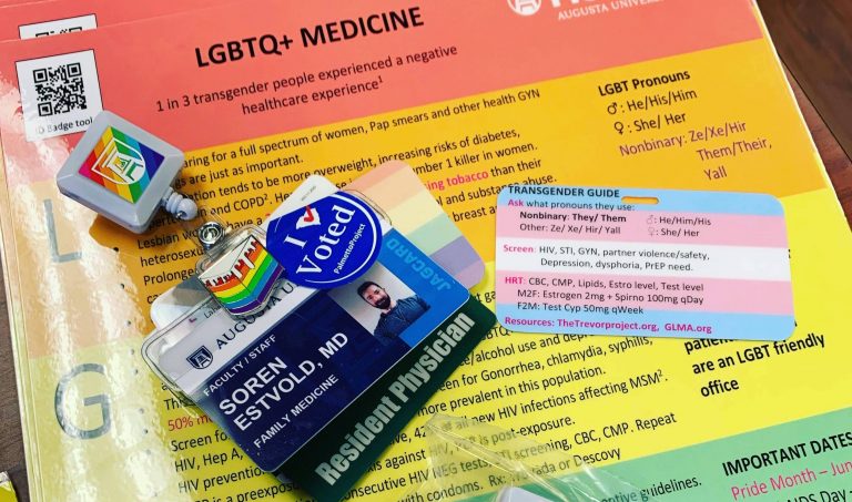 badge with badge pull and cards on lgbtq+