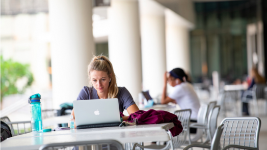 woman using a computer