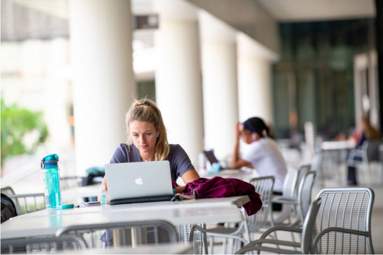 woman using a computer
