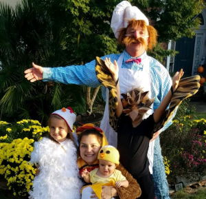 Family in costumes