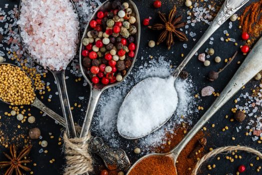 Spoons with spices